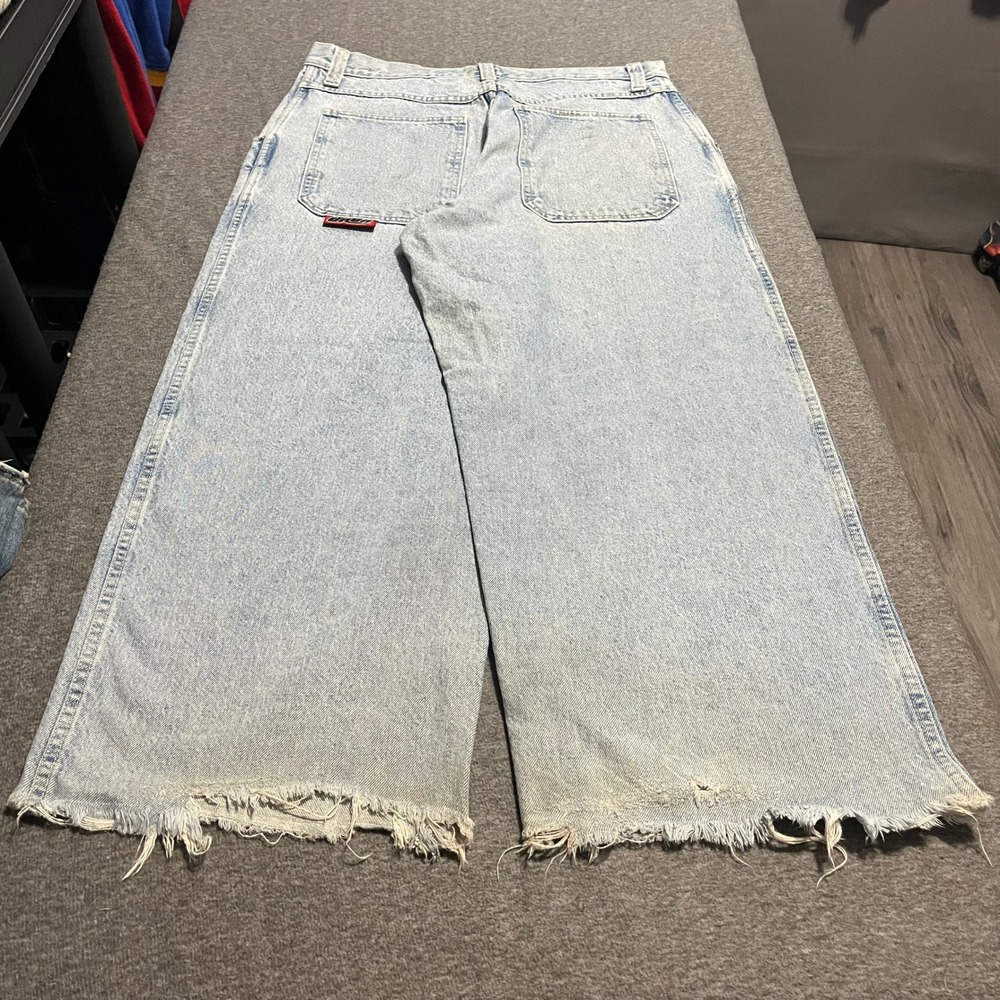Vintage JNCO Pipes 179 Jeans Mens 36x30 Light Wash Wide Leg Baggy Made in USA